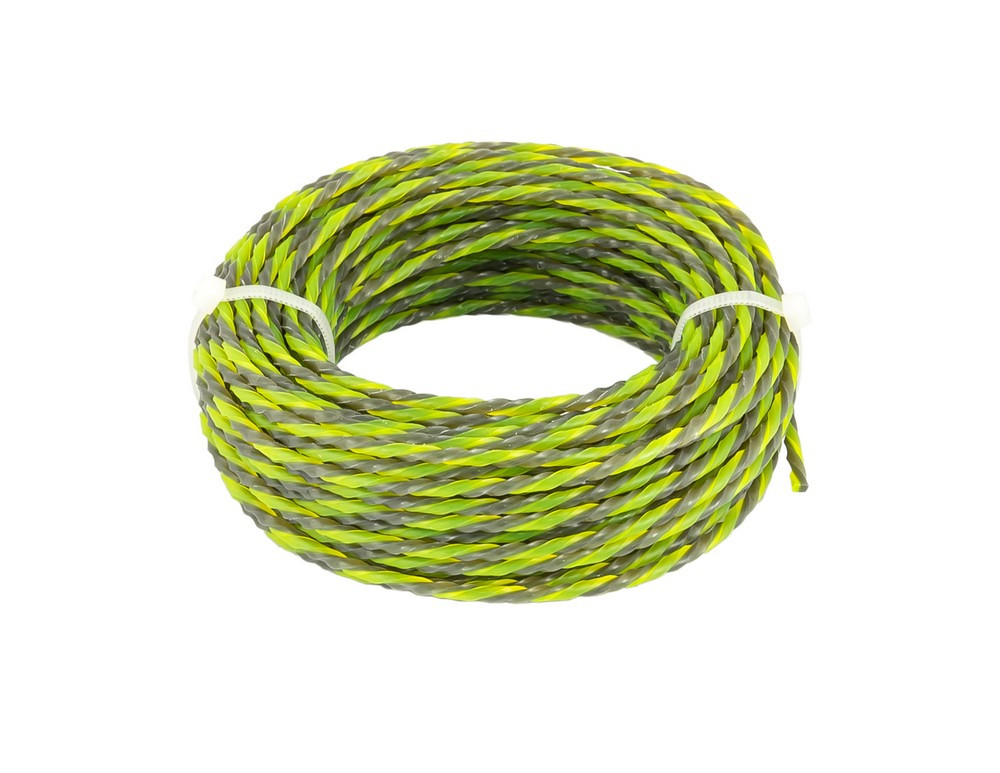 Лісочка для тріммера безшумна MASTERTOOL SPIRAL SQUARE 3.00 мм 15 м двоколірна 19-0430