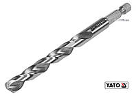 Сверло по металлу YATO 8.5 x 117/75 мм HEX-1/4" HSS 6542 для нержавеющей конструктивной легированной стали
