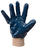 Рукавички масло-бензостойкие утеплені MASTERTOOL нітрилове покриття в'язаний манжет 10.5" 104-108 р сині, фото 3