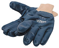 Рукавички масло-бензостойкие утеплені MASTERTOOL нітрилове покриття в'язаний манжет 10.5" 104-108 р сині, фото 6