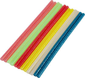 Стержні клейові MASTERTOOL 7.2х200 мм 12 шт кольорові неонові 42-0166