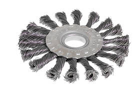 Щітка дискова MASTERTOOL з плетеного дроту 115х22.2 мм 19-9011