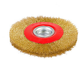 Щітка дискова MASTERTOOL з латунированной рифленого дроту 200х32 мм 19-9220