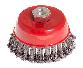 Щітка торцева MASTERTOOL з плетеного дроту 100 мм М14 19-7010