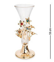 Кришталева ваза з позолотою Квіти