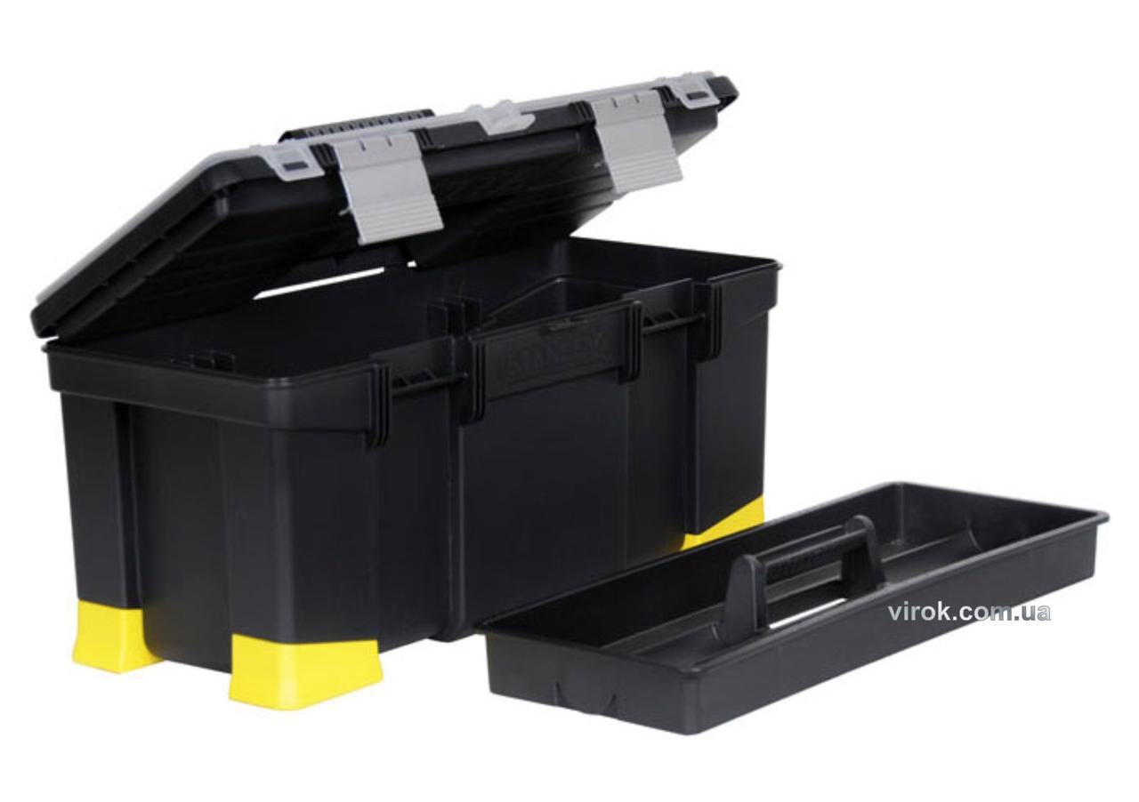 Ящик для інстр-та 22" пластмас. "Classic Stanley" з органайз-ми і алюмін. замками; 55,6х25,7х25см DW, фото 1