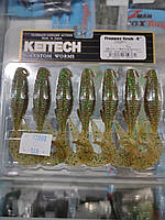 Силикон KEITECH Flapper Grub 4" EA#02S Peach Green FLK 7шт.