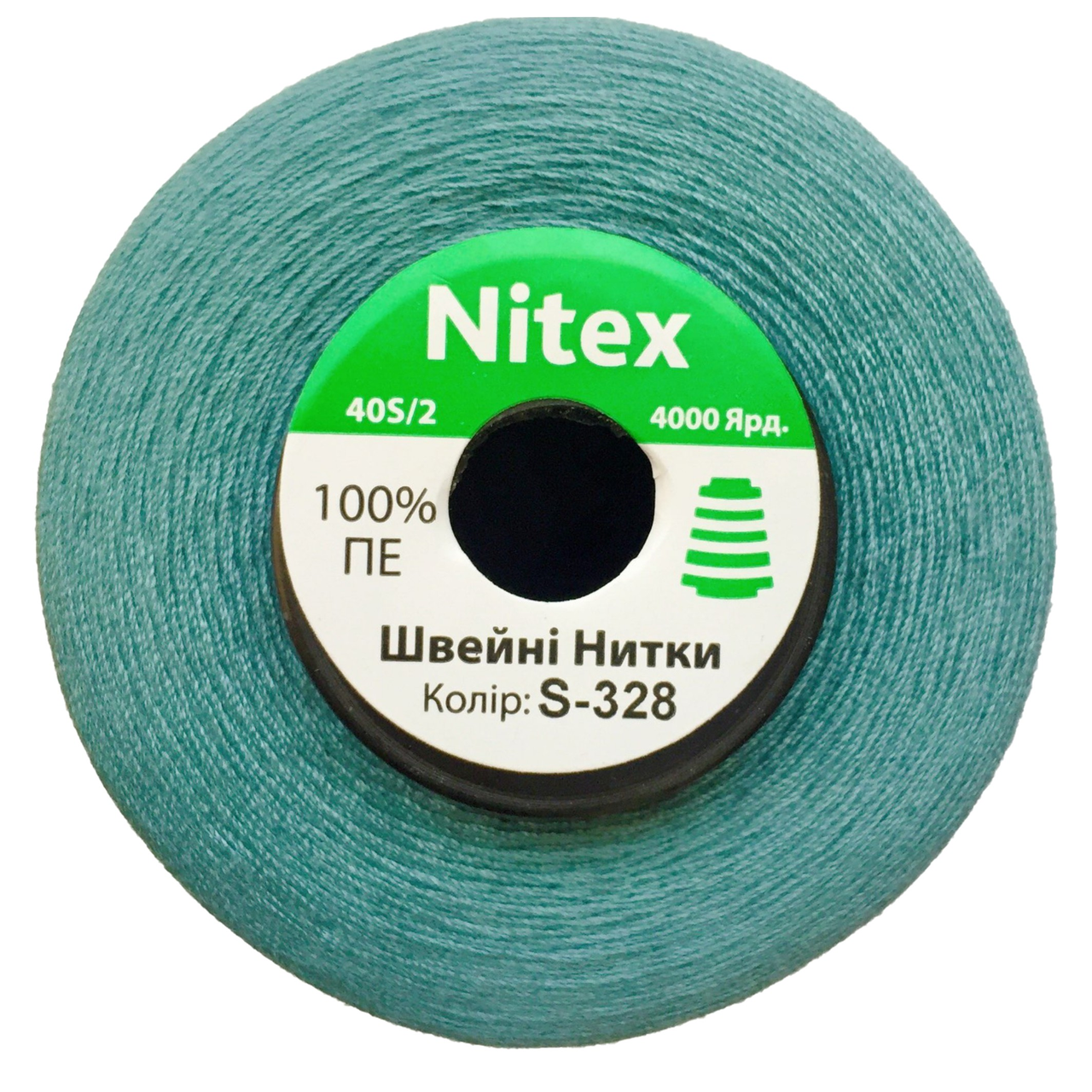 Швейна нитка 100% PE 40/2 колір S-328 блакитний брудний (боб 4000ярдов)