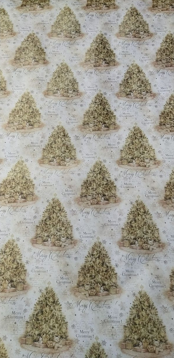 Новорічна пакувальний папір з малюнком ялинка и надпис Mery Christmas! розмір 1 метр 70 см 1 шт, фото 1