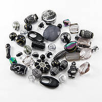 Бусини акрил мікс різних розмірів і форм колір сірий 50 г УТ100014224