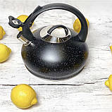 Чайник зі свистком 3 л мармурове покриття Edenberg EB-8812 Чайник для індукційної плити Чайник газовий, фото 6