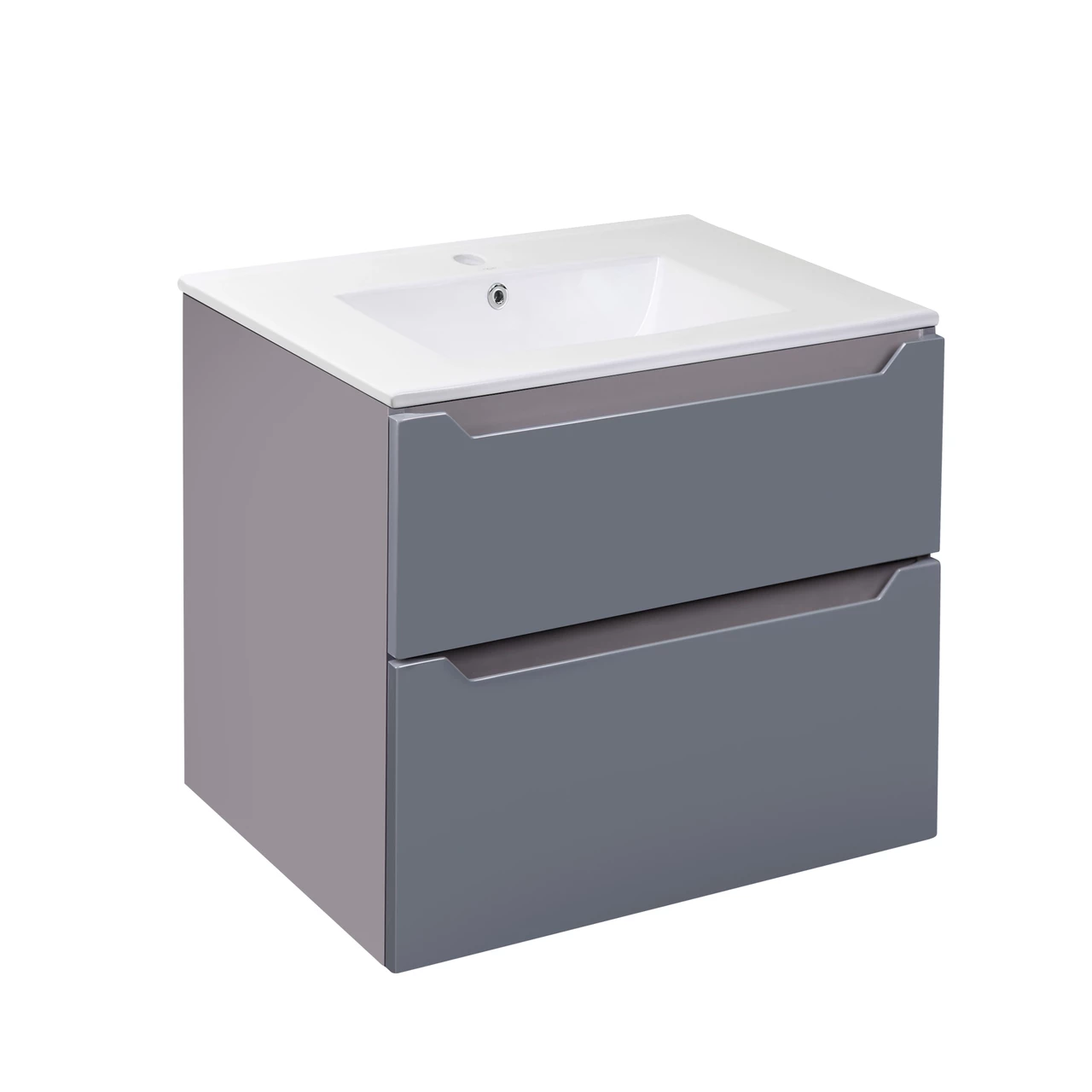 Комплект Qtap Scorpio 710х585х460 Graphite тумба підвісна + мийка врізна QT1472TPВ7023070CG