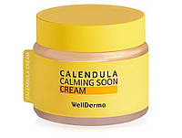 Успокаивающий крем для лица с календулой для чувствительной кожи WellDerma Calendula Calming Soon Cream, 80мл
