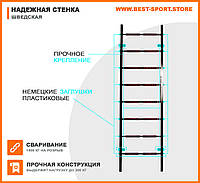 Шведская стенка 210 см металлическая для взрослых mountain, цена, купить