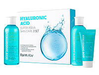Набор средств для лица с гиалуроновой кислотой FarmStay Hyaluronic Acid Super Aqua Skin Care 3 Set