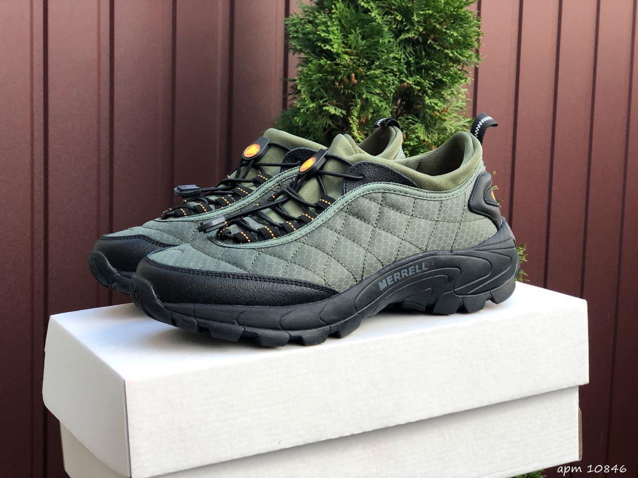 Мужские кроссовки Merrell темно зеленые термо Повседневные теплые ...
