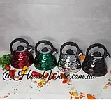 Чайник зі свистком 3 л із неіржавкої сталі Edenberg EB-8821 Чайник для індукційної плити Чайник газовий, фото 9