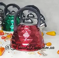 Чайник зі свистком 3 л із неіржавкої сталі Edenberg EB-8821 Чайник для індукційної плити Чайник газовий