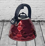 Чайник зі свистком 3 л із неіржавкої сталі Edenberg EB-8821 Чайник для індукційної плити Чайник газовий, фото 2