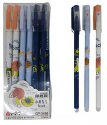 Ручка стирається гель GP-3498 сін , "Fruits" термостатна (0.5 mm) 12уп/144/1728ящ