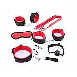 Грайливий садо-мазо набір, чорний із червоним, інтимні товари БДСМ, фото 2