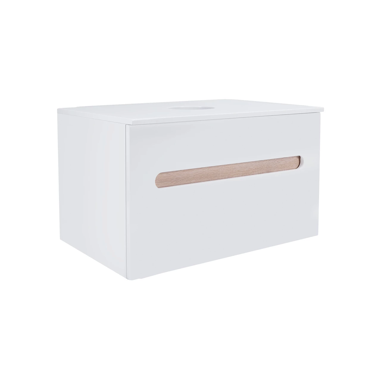 Тумба підвісна Qtap Virgo 800х476х469 White/Whitish oak зі стільницею QT1879TPА801WWO