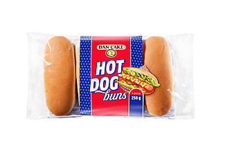 Булочки для хот-догу без консервантів смачні європейські "HOT DOG BUNS" 250г 4шт ТМ Dan Cake