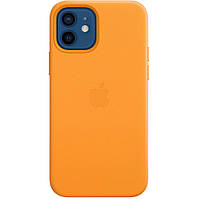 Кожаный чехол-накладка Apple Leather Case with Magsafe for iPhone 12 Mini, California Poppy (MHK63)