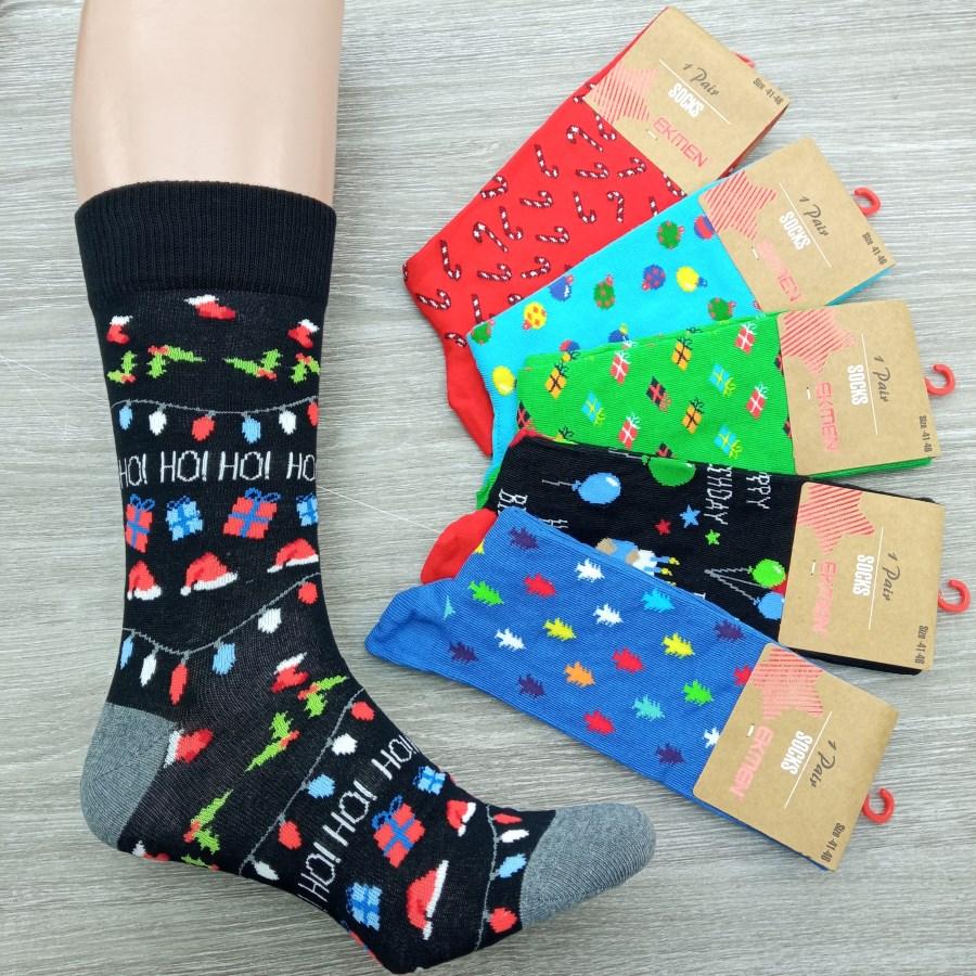 Шкарпетки чоловічі новорічні демісезонні високі з дорогого бавовни "EKMEN" 41-46р. 30033194, фото 1