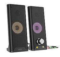 Акустика для ПК колонки HOCO Unity Dazzling Light Speaker DS32 |3W*2, AUX, Mic| Черный