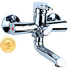 Змішувач HK Ø35 для ванни гусак прямий 150 мм дивертор вбудований картриджний AQUATICA HK-2C130C (9732210)