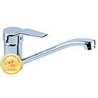 Змішувач MJ Ø40 для кухні гусак прямий 250 мм на гайці AQUATICA MJ-1B235C (9744110)