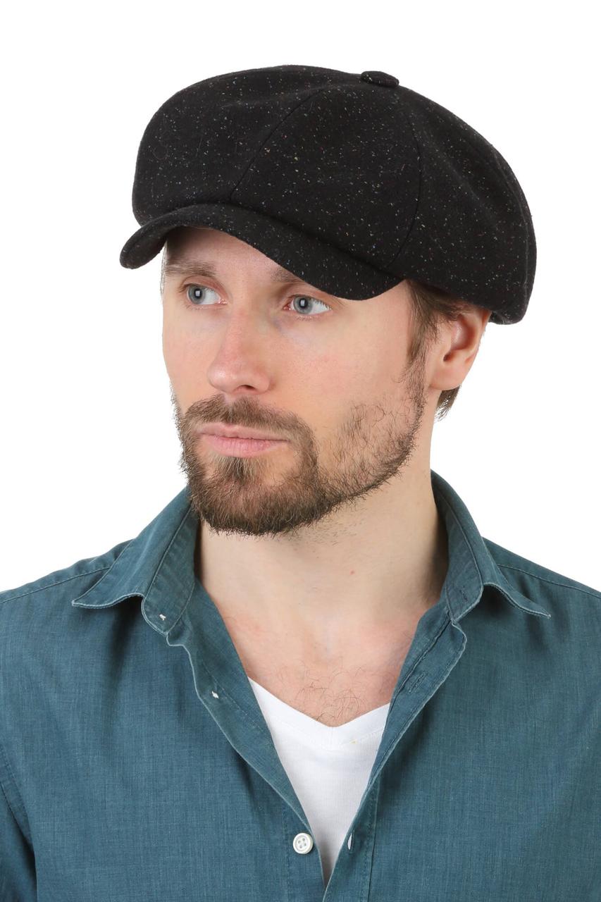 Кепка чоловіча восьмиклинка гаврош хуліганка чорна, фото 1