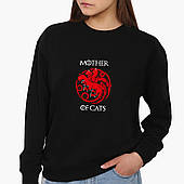 Світшот, реглан, кофта Мати котів (Mother Of Cats), світшот з принтом Прикольні написи