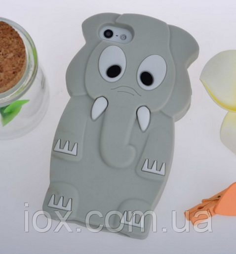 Силіконовий чохол Сірий слон для Iphone 5/5S