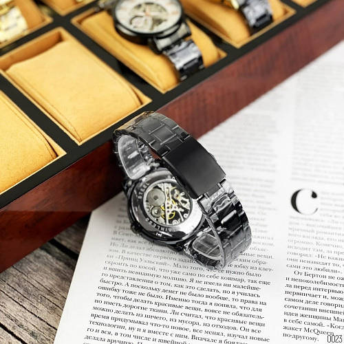 Мужские часы, механика с автоподзаводом Forsining 412C Black-Cuprum ...