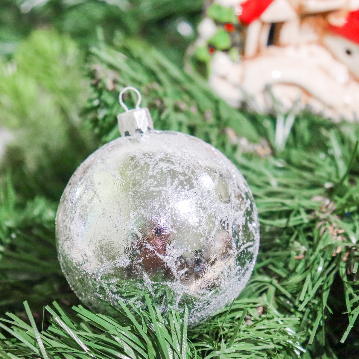 🔥 Вау! Ялинкова Куля Bonita 8 см Ретро зістарена, Срібляста