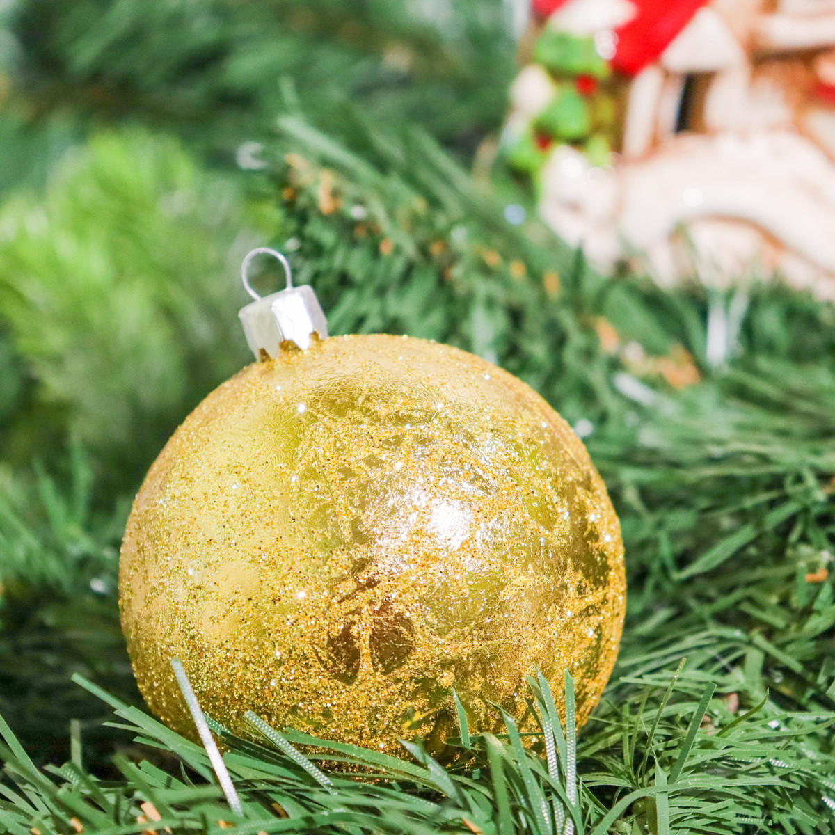 🔥 Вау! Ялинкова Куля Bonita 8 см Ретро зістарений, Золотистий