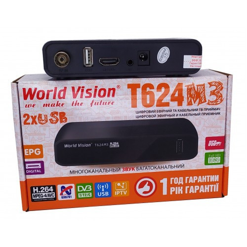 Эфирный цифровой FTA приемник стандарта DVB-T2 World Vision T624M3 - фото 2 - id-p1510926588