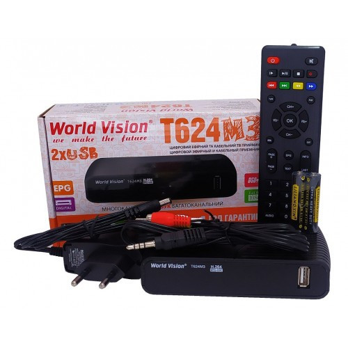 Эфирный цифровой FTA приемник стандарта DVB-T2 World Vision T624M3 - фото 1 - id-p1510926588