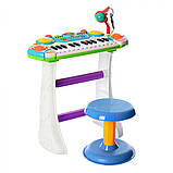 Дитяче піаніно-синтезатор LIMO TOY 7235 на ніжках зі стільчиком Мікрофон, фото 2