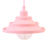 Светильник подвесной силиконовый универсальный гармошкой "Пирамидка" розовый шнур 1,5м TM LUMANO