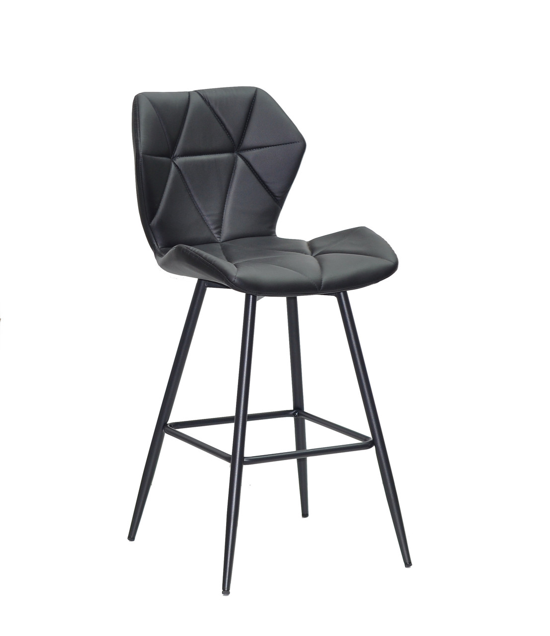 Полубарный стілець Торіно чорний шкірозамінник TORINO BAR 65-ML на чорних ніжках метал
