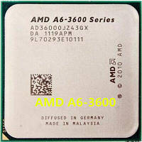AMD A6-3600 CPU 2.1-2.4GHz/4M/65W Socket FM1 Процесор для ПК AD3600OJZ43GX