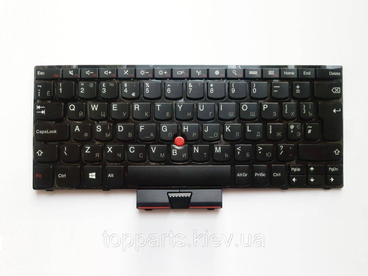Клавіатура для ноутбуків Lenovo ThinkPad S230U Series чорна з чорною рамкою, з ТП UA/RU/US