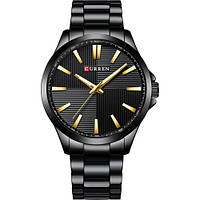 Стильные мужские часы Curren 8322 Black-Gold