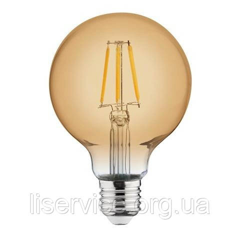 Лампа винтажная светодиодная (ретро) "RUSTIC GLOBE-4"" 4W Filament led 2200К E27 - фото 1 - id-p1510940525