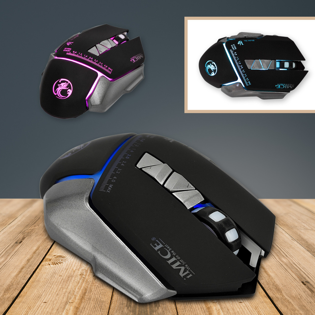 Ігрова мишка IMICE V9 3200 dpi LED підсвічування Gaming USB 2.0 геймерська та комп'ютерна чорна