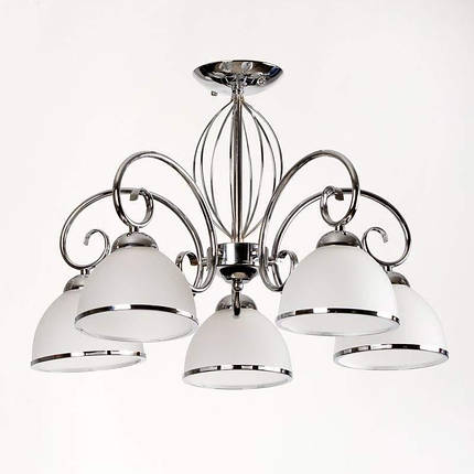 Люстра потолочна п’ять ламп срібло, фото 1