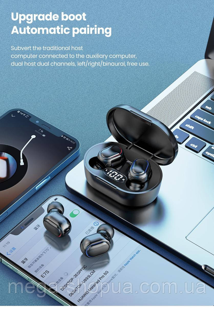 Вакуумні навушники та гарнітура бездротові Bluetooth блютуз для телефону DF13B
